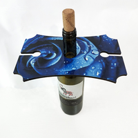 Boîte à vin blanche Sublimation en forme ovale, pour deux tasses, assiette en bois DIY, porte-vin, différentes formes, nouveauté,