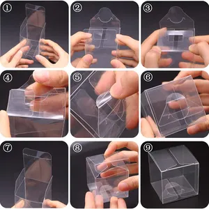 Boîte à bonbons carrée en plastique transparent Cadeau Boîte de rangement transparente pour emballage Cadeaux de faveur pour fête de mariage en plastique