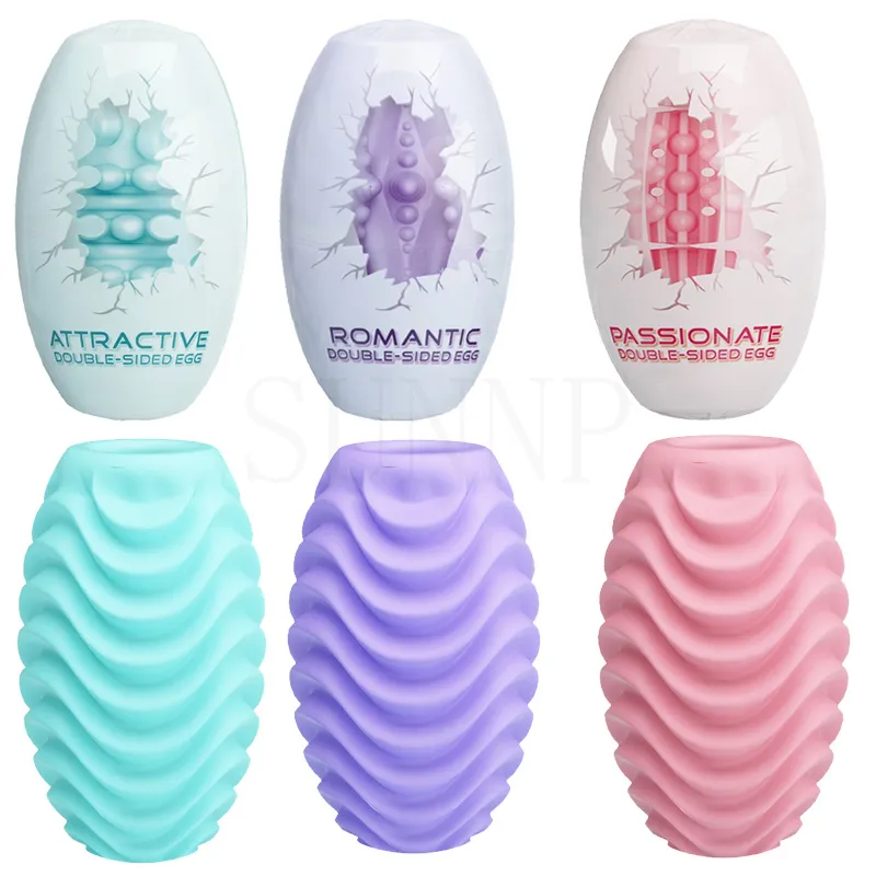 Masturbatore maschile con figa tascabile in Silicone per uomo masturbazione portatile Soft Stick Double Face giocattoli per uova del sesso utilizzabili