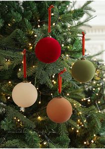Set Ornamen Natal Burgundy Hijau Krem Terakota Emas Hiasan Gantung Pohon Natal Perlengkapan Pesta Liburan Natal - Product Image 5