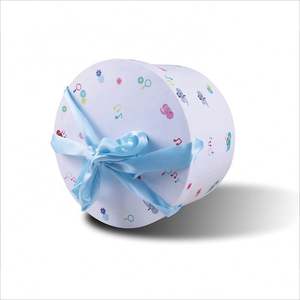 Custom Printed Cylinder Packaging Paper <b>Box</b> Hard Cardboard Round Boxes With Ribbon Handle - Product Image 4