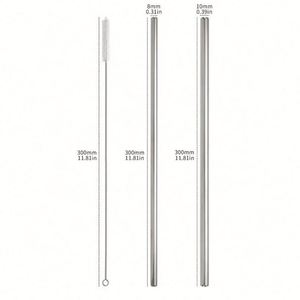 Pailles en acier inoxydable personnalisées avec logo, pailles écologiques en métal, couleur or rose, or noir, rouge, arc-en-ciel - Product Image 4