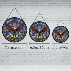 Pendentif attrape-soleil en vitrail, décoration américaine pour le 250e anniversaire, 1776-2026, décor du Jour de l'Indépendance - Product Image 5