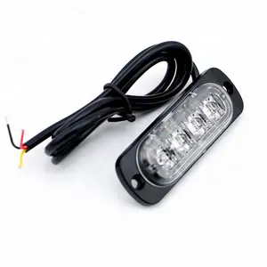 Venta al por mayor luz de coches de 12v-Luz estroboscópica LED de emergencia para coche, luz de advertencia, 12v, 4 luces LED, ámbar, rojo y azul