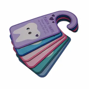 Ganci di porta di legno divertenti del fumetto dei segni di arresto di fata del dente per la stanza del bambino - Product Image 1
