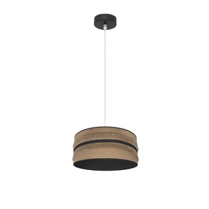 Lampada a sospensione decorativa 1xE27 nera/sacca nera, dimensioni regolari 30x30 cm, ideale per l'illuminazione degli ambienti e la decorazione d'interni. - Product Image 1
