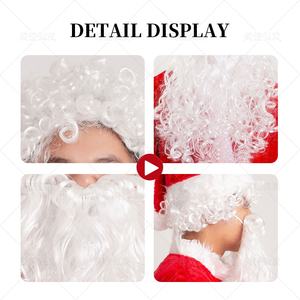 Fujia Vente gros <span class=keywords><strong>Barbe</strong></span> Bouclés Stock Cap Festival Cheveux Fibre Haute Température Cheveux Synthétiques Noël Père Noël <span class=keywords><strong>Perruque</strong></span> - Product Image 3