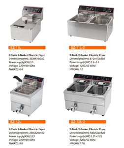 เครื่องทอดเฟรนช์ฟรายส์ไฟฟ้าแบบตั้งโต๊ะเชิงพาณิชย์ เครื่องทอดชูโรส์แบบใช้น้ำมันไฟฟ้า หม้อทอดสองถัง สำหรับร้านอาหารฟาสต์ฟู้ด - Product Image 3