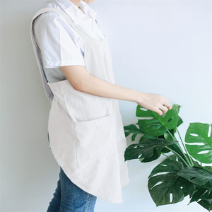 Grembiule senza lacci semplice da <span class=keywords><strong>donna</strong></span> giapponese in puro cotone per la casa da forno bavaglino ampio e creativo - Product Image 2