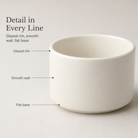 Pot à bougie en céramique blanc minimaliste nordique de taille moyenne
