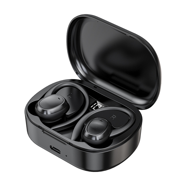 Wholesale Open-Ear Two Ear Hanging In-Ear Headphones with Digital Display Three-dimensional Business and Sports Earphones
