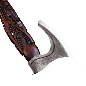 Luxury Handmade Damascus Steel <b>Axe</b> Featuring Sharp Blade and Wooden <b>Handle</b> for Camping, Collectors and Outdoor Enthusiasts - Product Image 5