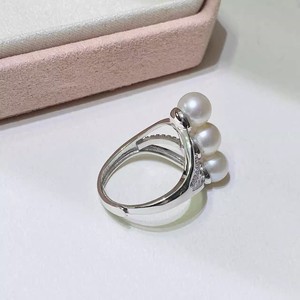 WENCHI 11725 10691DIY Accesorios de Perlas, Anillo de Plata S925 con Base Vacía, Joyería Moderna y a la Moda con Perlas Redondas de 9-12 mm - Product Image 4