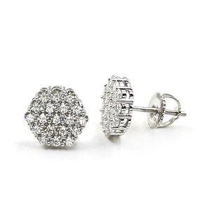 Fine Jewelry Sterling Silver Round Cut Moissanite Diamond <strong>Earrings</strong> White Gold <strong>Men</strong> <strong>Stud</strong> <strong>Earrings</strong> for Women Ready to Ship - Product Image 2
