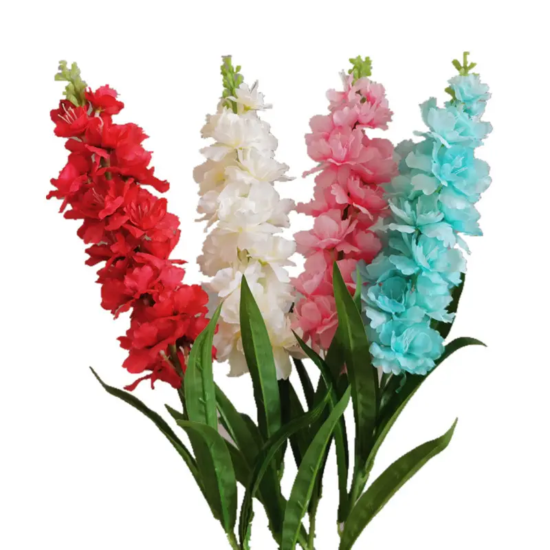 Wholesale Single Stem Artificial Silk Hyacinth Flower Delphinium Artificial Flower Violet Europe Style Wedding