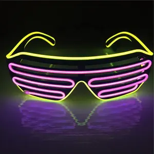 Lunettes lumineuses bicolores pour boîte de nuit DJ Dance Party Favors Light Up brillant clignotant néon LED lunettes