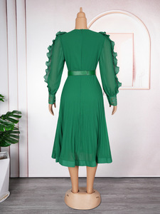 ชุดเดรสผู้หญิงไซส์ใหญ่สไตล์แอฟริกันแบบใหม่ พร้อมดีเทลขอบไม้และผ้าชีฟองจีบแฟชั่น - Product Image 6