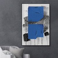 Tableau mural encadré Art Déco sur toile, huile sur toile, avec cadre en alliage d'aluminium noir/doré, idéal pour fond de canapé et entrée