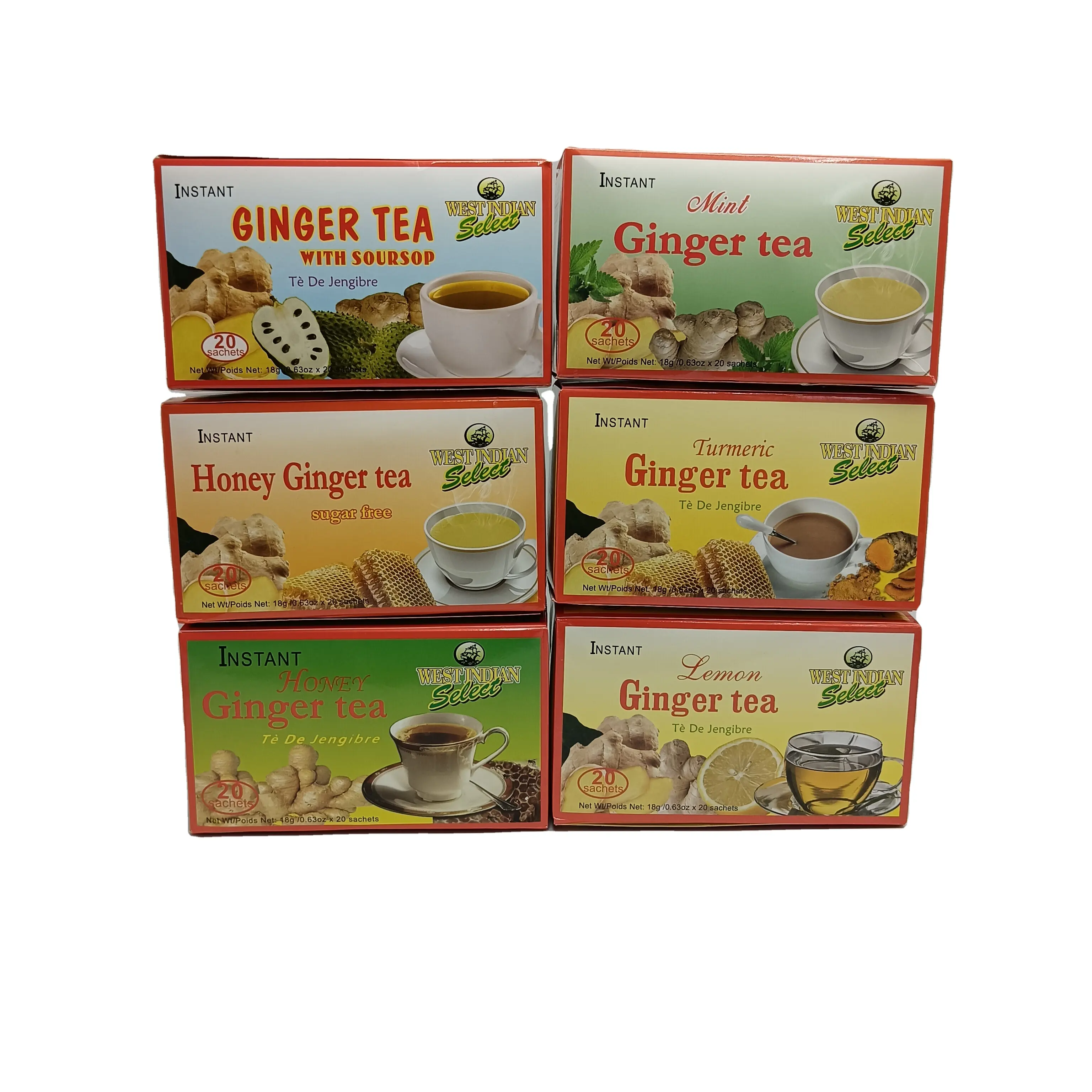 سريع بيع 18gX10 كيس لكل مربع شاي الزنجبيل الفوري المشروبات و الفورية الليمون الزنجبيل الشاي مصنع المورد