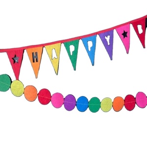 Bandera Colgante de Fieltro Arcoíris, Diseño Personalizado Elegante para Baby Showers, Fiestas, Cumpleaños, Eventos Promocionales - Product Image 6