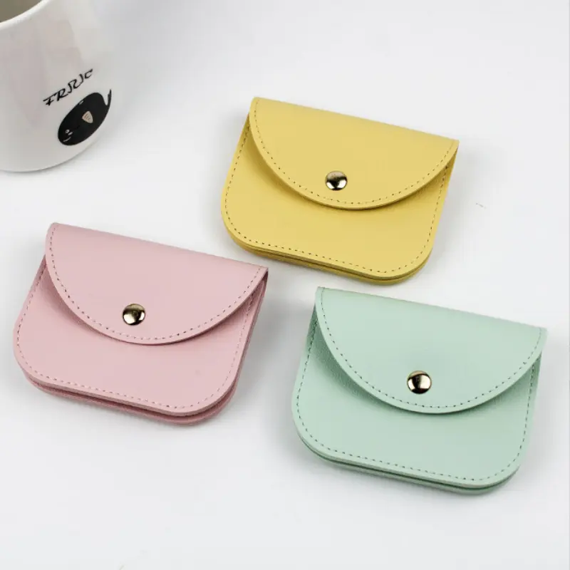 Fashion ID Card Holder Wallet Simple Modern Cute PU Leather Coin Purse with Card Holder