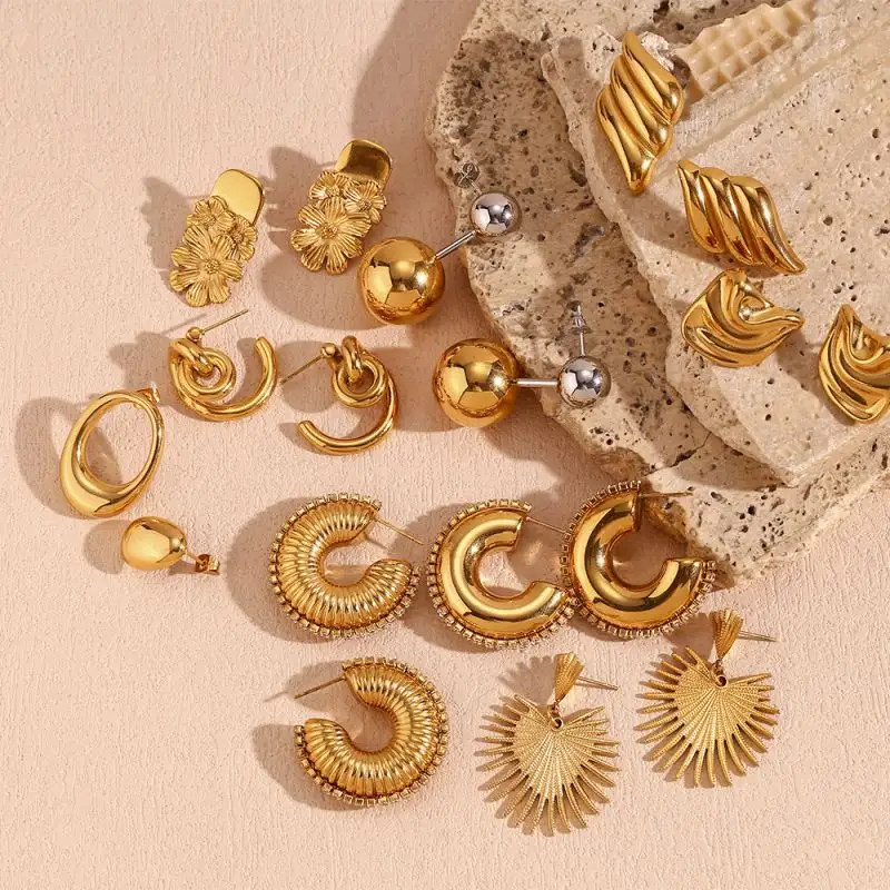 Women's hypoallergenic waterproof gold plated stainless steel women Luxury earring jewelry accessories fine jewelry earrings