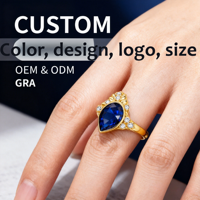 Bague de fiançailles QX Fine Jewelry en argent 925, moissanite bleue personnalisée taille brillant, sertie pavé, plaquée or 18 carats, bagues de luxe délicates