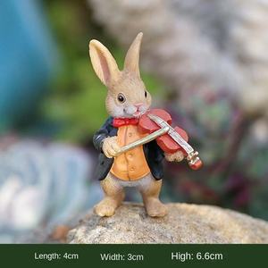 Mori Bunny reçine süsler sevimli tavşan tasarım masaüstü balkon açık all-sezon kullanımı için Pastoral tarzı ev dekorasyon - Product Image 5