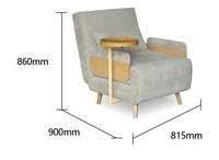 Fauteuil inclinable à siège unique pour maison moderne avec cadre en bois canapé-lit en tissu mobilier pour salon ou hôtel