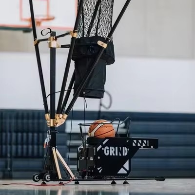 Electric Rebound System Movable Adjustable Basketball Shot Machine with Remote Control Option Rim Backboard and Stand Durable