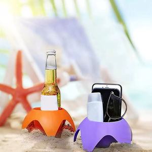 Accessoires essentiels <span class=keywords><strong>pour</strong></span> les vacances à la plage-Porte-gobelets <span class=keywords><strong>et</strong></span> sous-verres de sable en plastique PP <span class=keywords><strong>pour</strong></span> votre voyage à la plage - Product Image 1