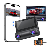 Caméra embarquée 4K réelle avec double objectif (avant 4K, arrière 1K), écran IPS 3,35 pouces, Wi-Fi, module GPS externe et surveillance de stationnement 24h/24