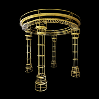 Arche de mariage ronde en métal doré de luxe, cadre de support pour décoration d'événement, scène et cérémonie