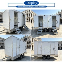 Promotion : Remorque WC Mobile 3 Postes à Essieux Jumeaux avec Chasse d'Eau, Toilettes Portables avec Urinoir et Lavabo pour Événements Extérieurs et Chantiers