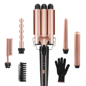 Bigoudi professionnel 5 en 1 en céramique vague 3 baril Fer a Friser Boucler 2 1 fer <span class=keywords><strong>à</strong></span> lisser les <span class=keywords><strong>cheveux</strong></span> fer <span class=keywords><strong>à</strong></span> friser conception rotative - Product Image 6