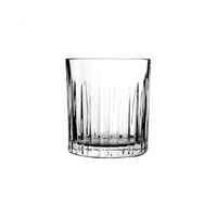 Bouteille en verre cristallin transparent à facettes, personnalisée OEM, 370 ml, style gobelet, imprimée à l'écran, pour whisky, spiritueux, bar