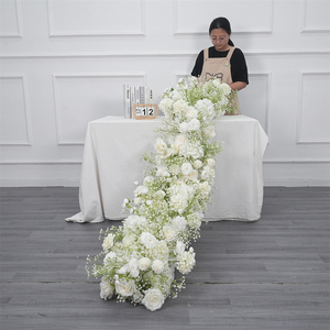 Modern High Quality <b>Artificial</b> Silk Rose Flower Runner Centerpieces Backdrop for Wedding Party Decoration - Product Image 1