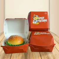Récipient à emporter en papier kraft personnalisé pour emballage de fast-food porte-frites boîte à hamburger à charnière pour sushi personnalisé