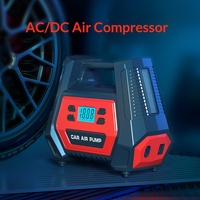 AC/DC Dual Power Tire Inflator Pump 12V Portable Air Compressor with Digital Display Single Cylinder Electric Pump for Car Home