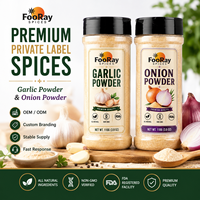 Ensemble de poudre d'ail et de poudre d'oignon de marque personnalisée, bouteilles d'assaisonnement à étiquette privée pour sauces, soupes, viandes, collations et cuisine maison