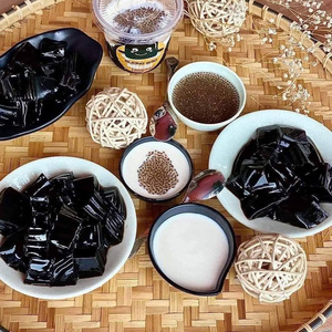 Poudre de gelée d'herbe noire aromatique, préparation de dessert traditionnel à base de plantes, solubilité instantanée pour usage commercial - Product Image 2