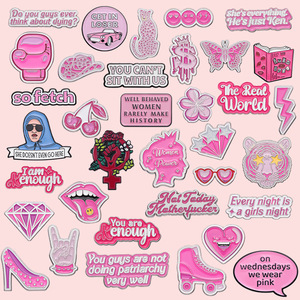 Phim Hoạt Hình Dễ Thương Cổ Cá Nhân Cô Gái Màu Hồng Loạt Mềm Men Trâm Pin - Product Image 1