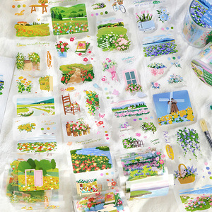 1 Rotolo di Nastro Decorativo con Motivi Floreali della Serie 'Solo i Fiori Conoscono il Paesaggio' per Journaling - Product Image 2