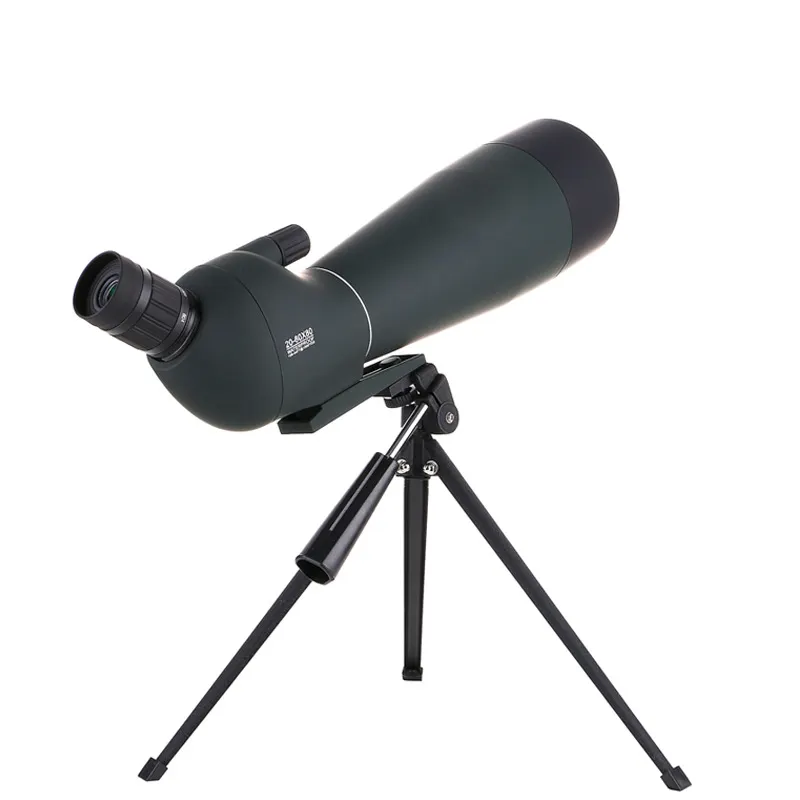 Mira telescópica impermeable con ripod arget hooting, herramienta de nivelación de 20-60x80