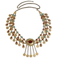 Chaîne de taille en métal style bohème ethnique pour femme, ceinture vintage à pampilles et pièces de monnaie, ajustable, bijoux de corps pour robe et danse du ventre