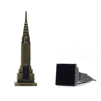 SE7ART Réplique de bâtiment Chrysler 3D en nickel noir poli, modèle en alliage de zinc, décoration d'art pour la maison, souvenir
