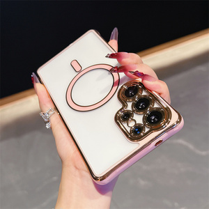 เคสโทรศัพท์แม่เหล็ก TPU + อะคริลิกโครเมียมใสหรูหราสำหรับ <span class=keywords><strong>Samsung</strong></span> Galaxy A56 A36 A17ขอบ S25 S25 A15เป็นพิเศษ - Product Image 3