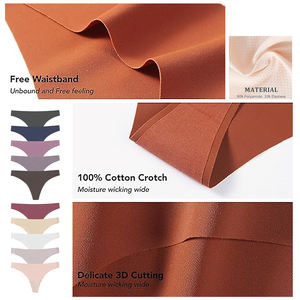 Calzoncillos cómodos de seda helada para mujer al por mayor, ropa interior personalizada para mujer, bragas sólidas sin costuras para parche bordado DIY - Product Image 4