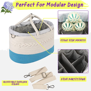 KUYUE Panier de rangement pour couches de bébé, sac de maman, organisateur de produits pour bébé en coton pliable, taille personnalisée 0.8 - Product Image 3
