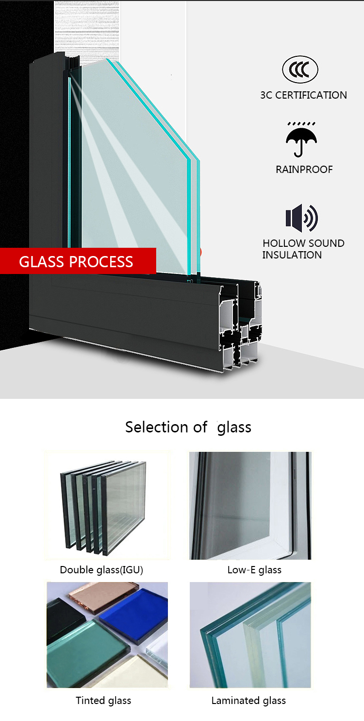 Custom Colors 55gr Heat Insulation Casement Windows Aluminum Frame Casement Window